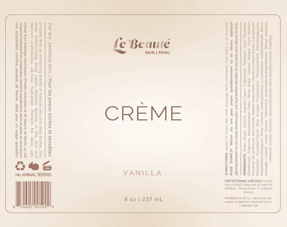 Le Beauté Vanilla label